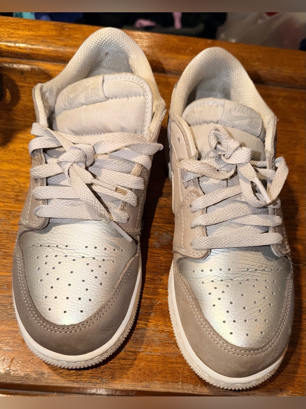 Jordan 1 Low OG metallic Silver  Size 7Y Silver Gray Sneakers
